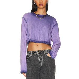Cotton Citizen 'Tokyo' Purple Cotton Crop Top Size S